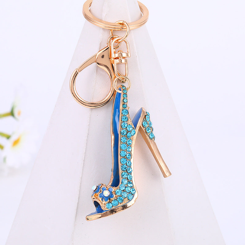 Wholesale Zinc Alloy High Heels Rhinestone Keychain